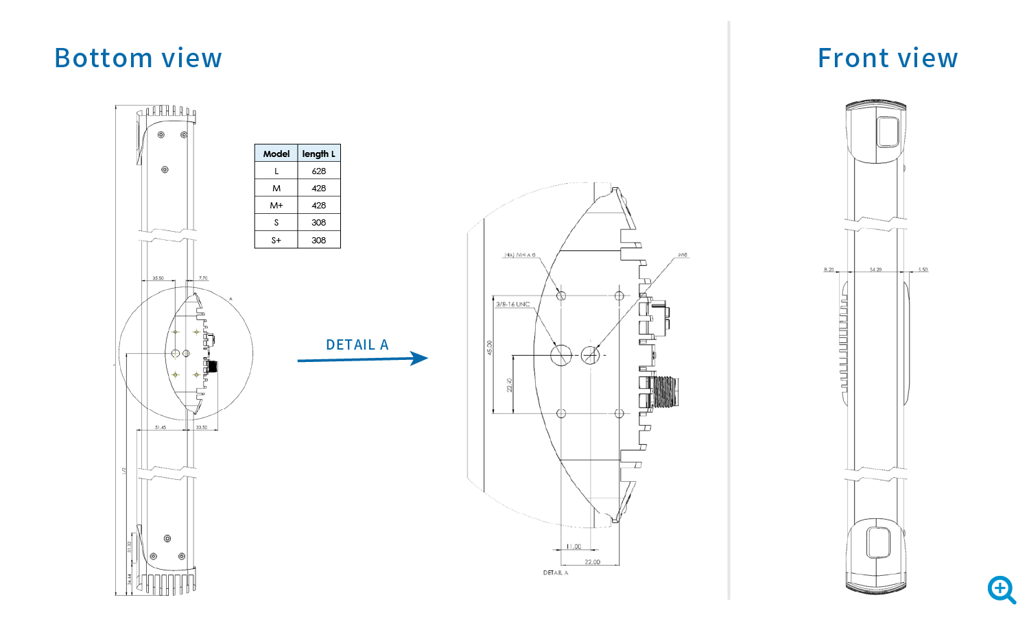 MotionCam-3D Scanner（カラー）のスキャンの寸法図