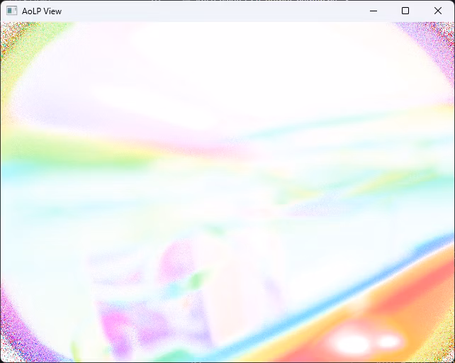 偏光カメラからAoLPカラー画像を取得 偏光カメラからAoLPカラー画像を取得